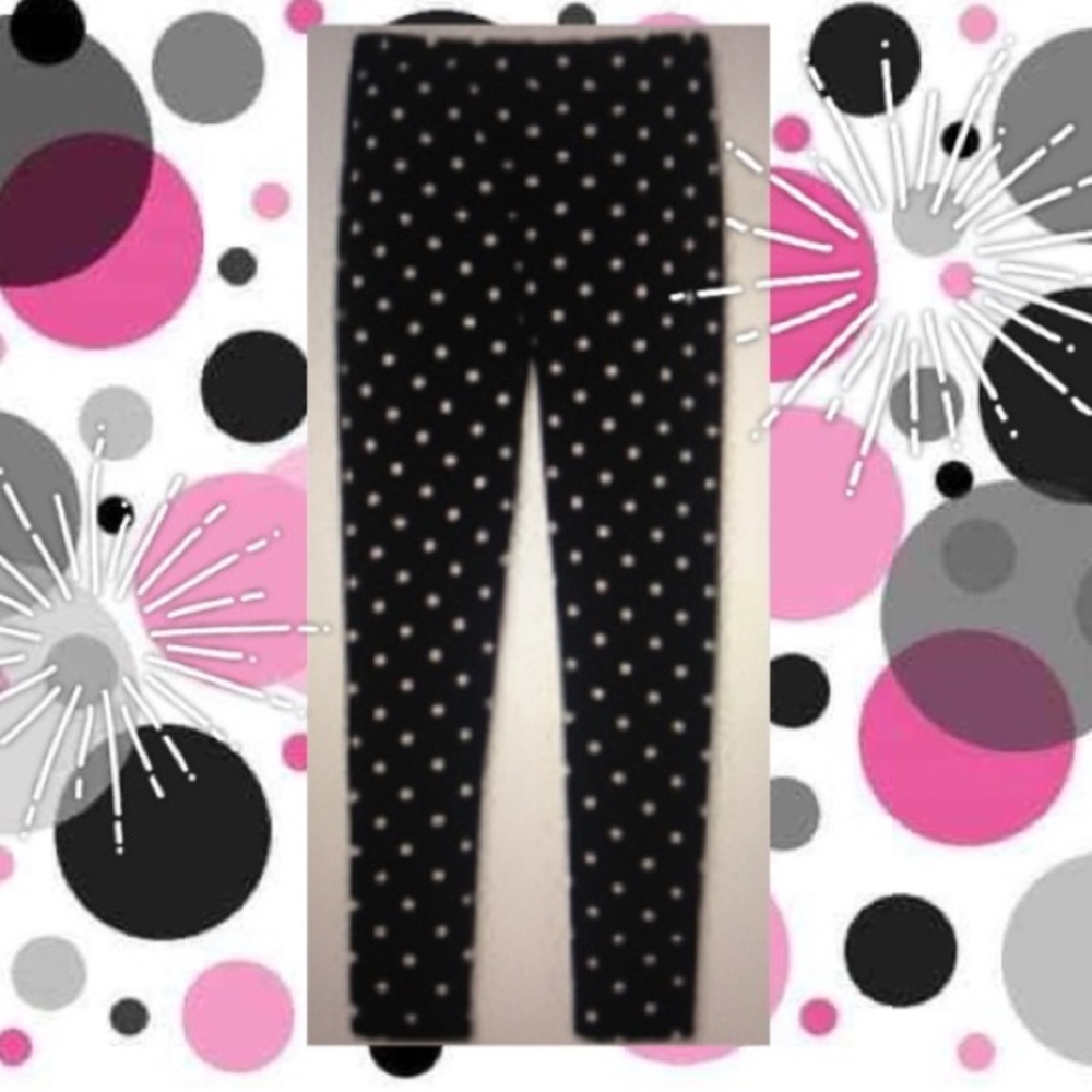 Polka dot black and white leggings, Epic Threads.